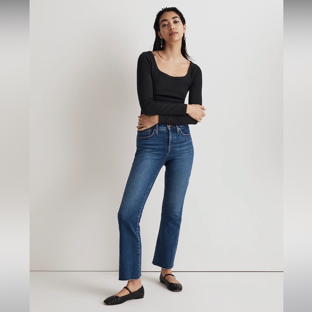 Madewell Kick Out Crop Jeans - Size 25 - Blue Brinton Wash